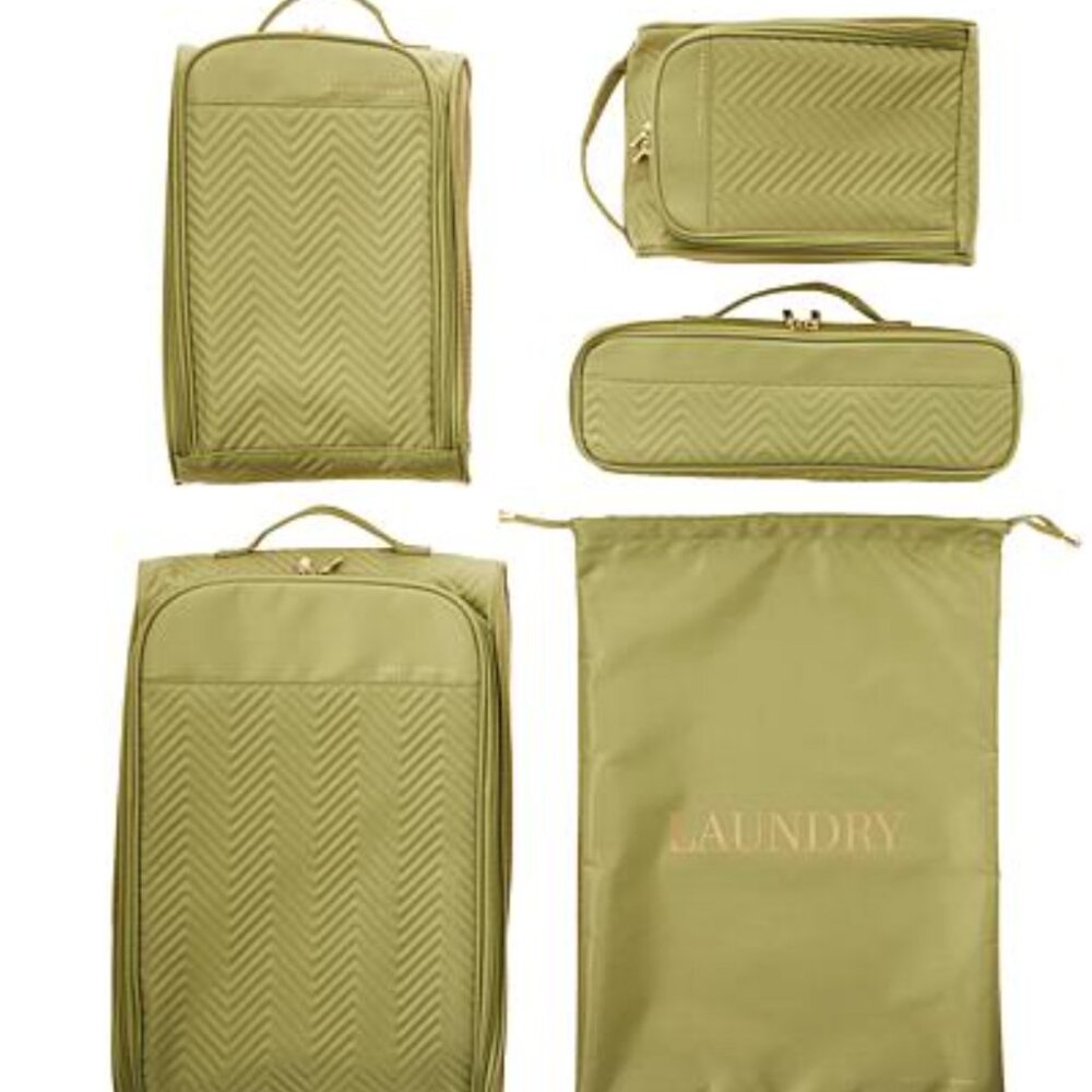 Marcy McKenna Hamptons 5-Piece Set Traveling Packing Cube Sage Green NWT